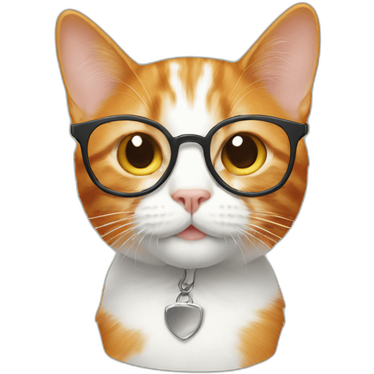 Ginger with white cat smiling with subglasses emoji