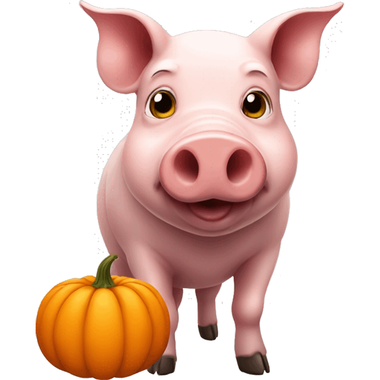 Pig with pumpkin  emoji