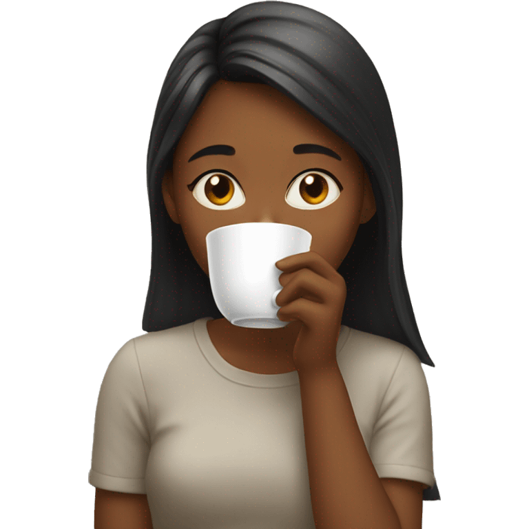 Girl sipping tea emoji