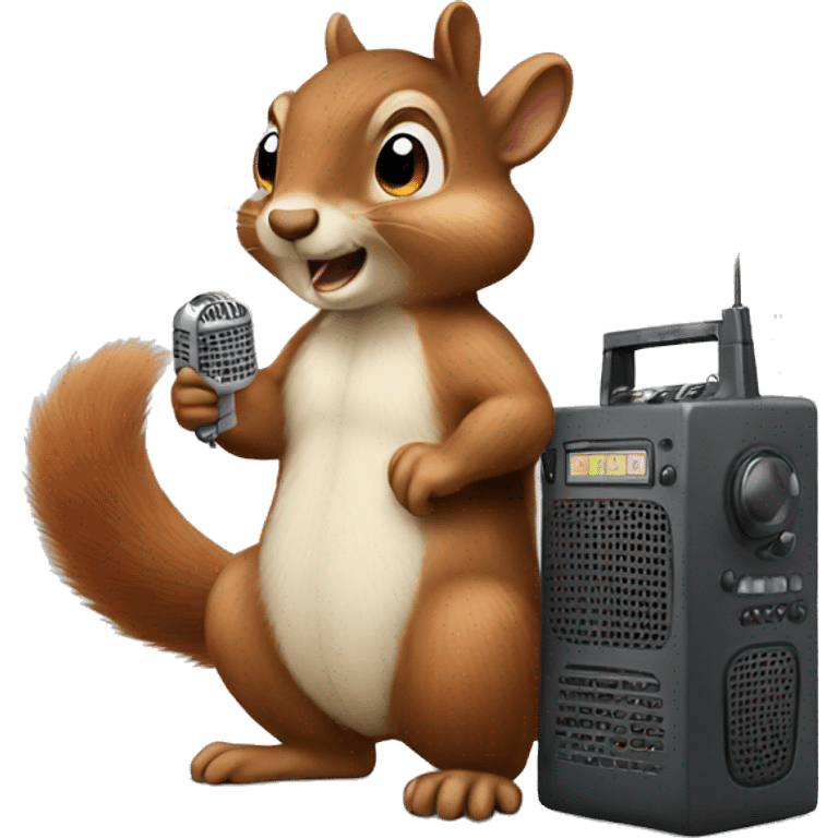 squirrel doing radio emoji