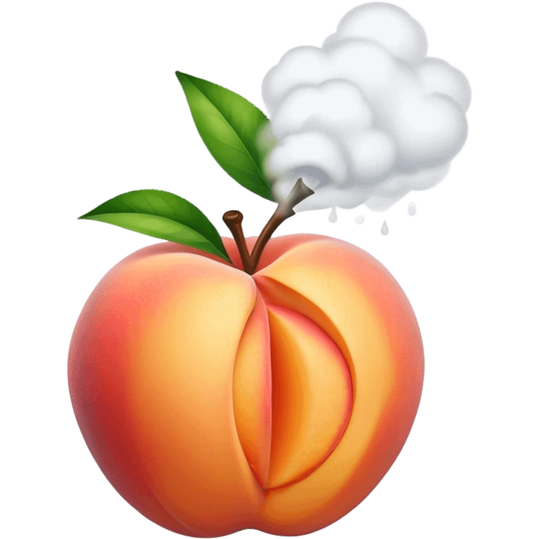 Steam coming off a peach emoji