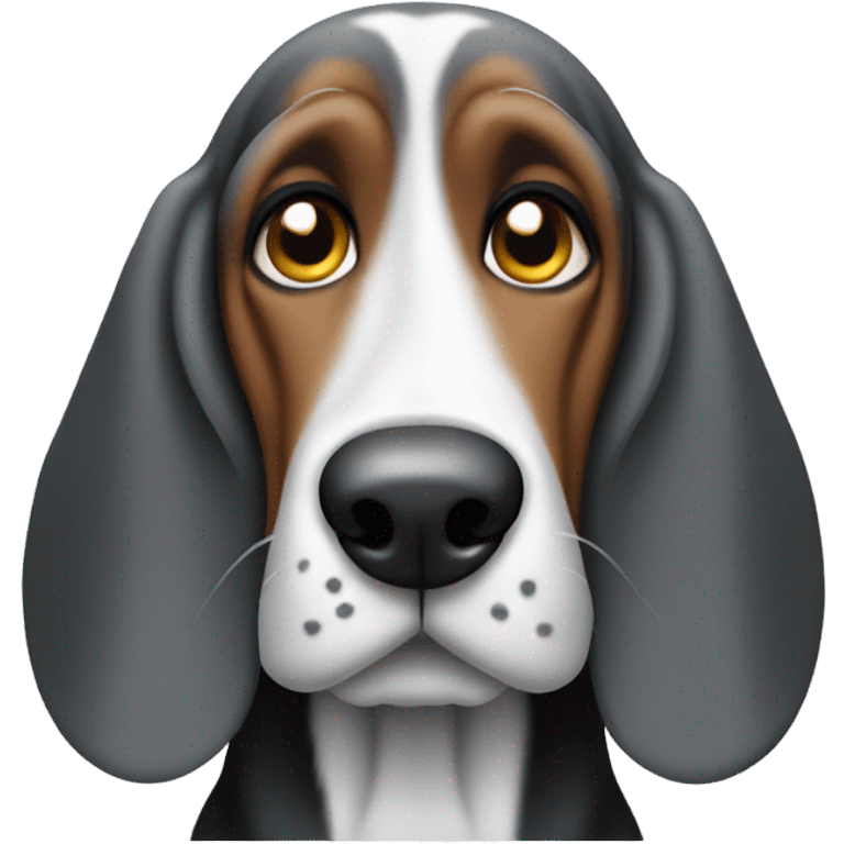 gray and black basset hound emoji