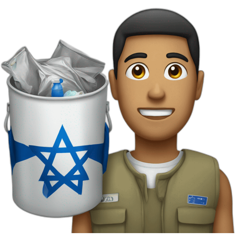 Israel and trash emoji