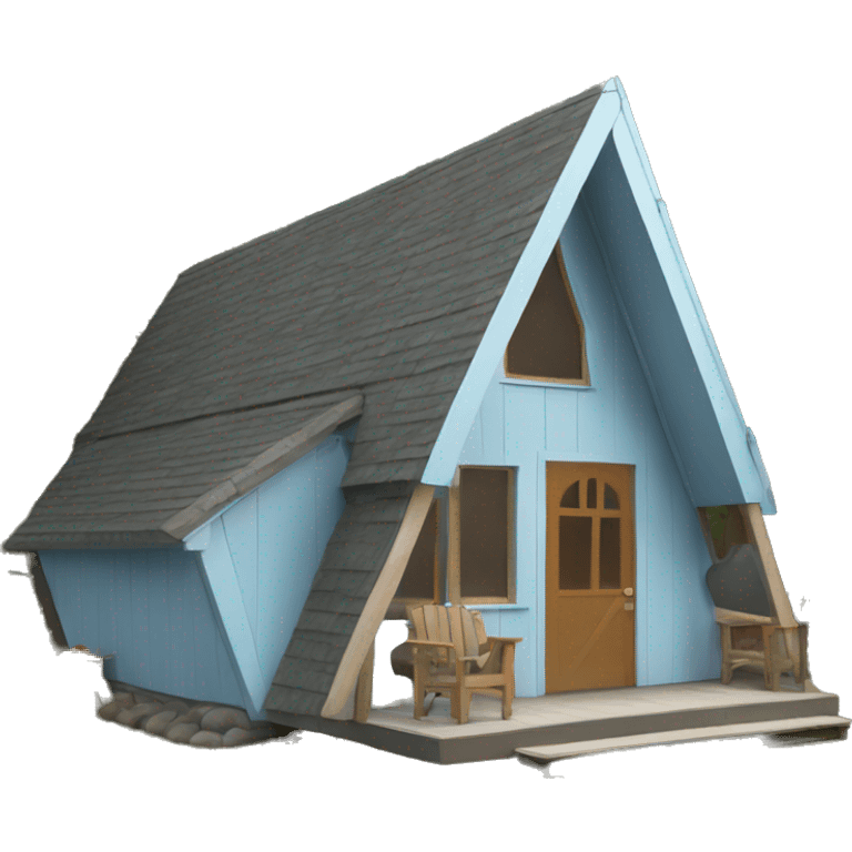 Light blue a-frame cabin emoji