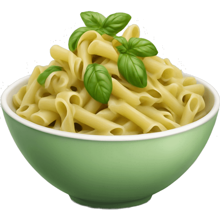 Pesto pasta in a bowl  emoji