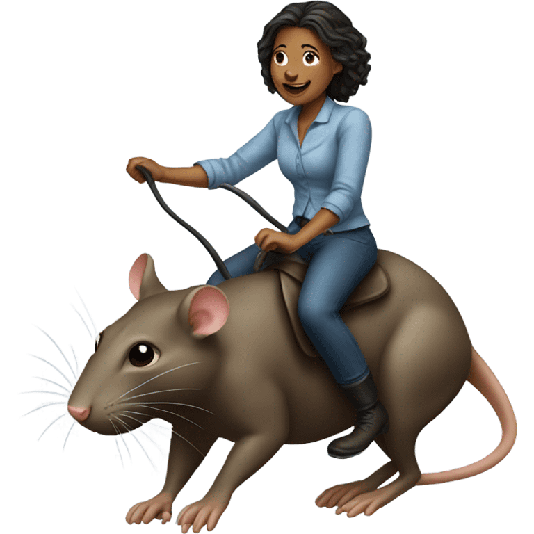 Woman riding a rat  emoji