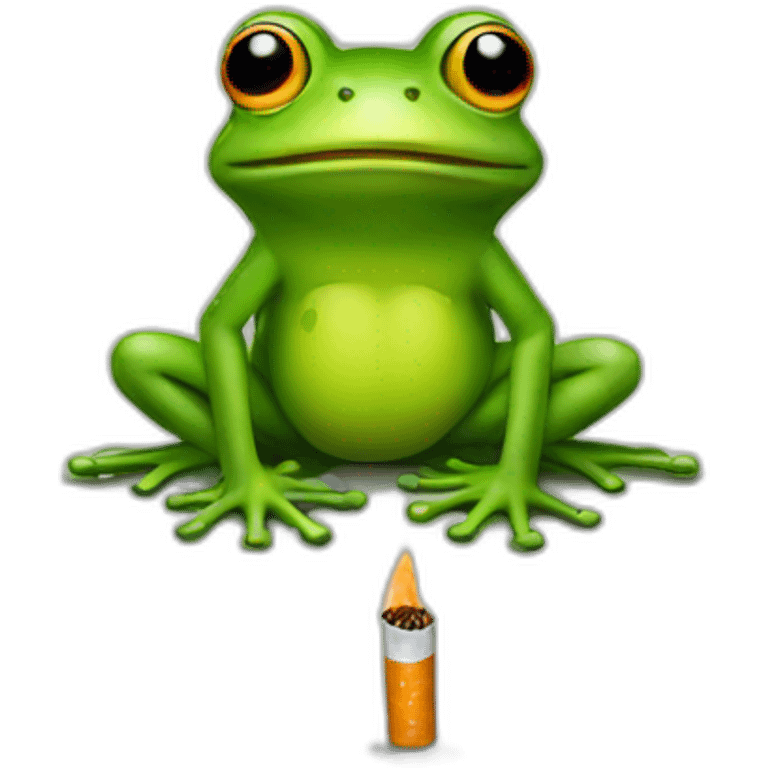 frog with a cigarette emoji