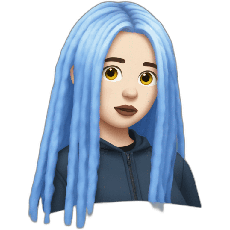 Billie eilish chanteuse 2018 cheveux bleus emoji