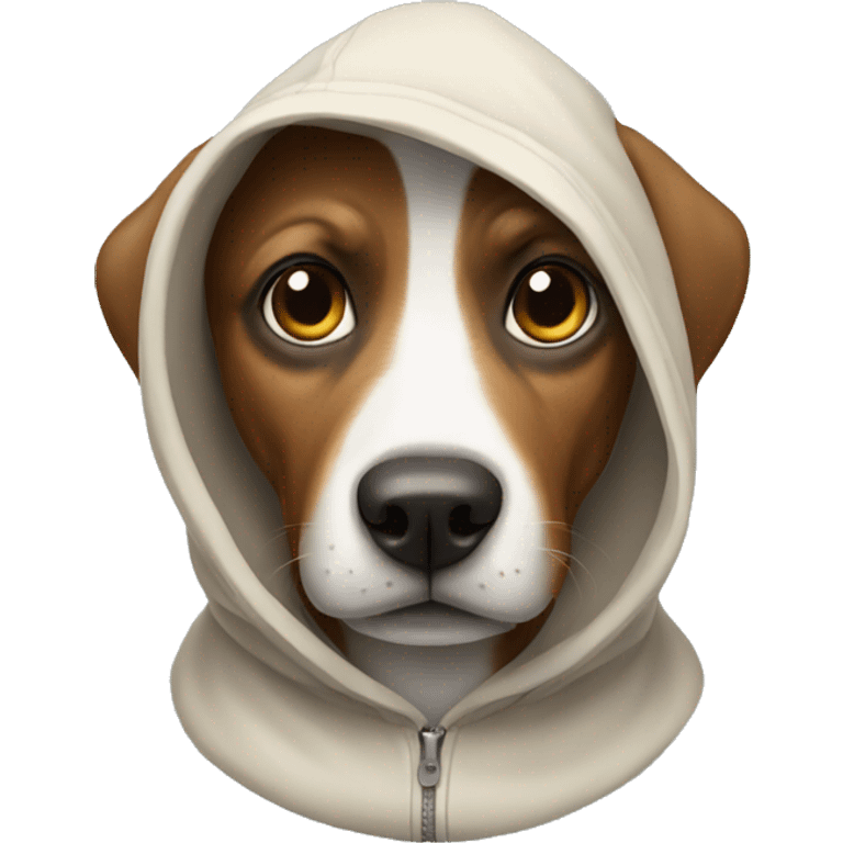 Dog wearing hodie emoji