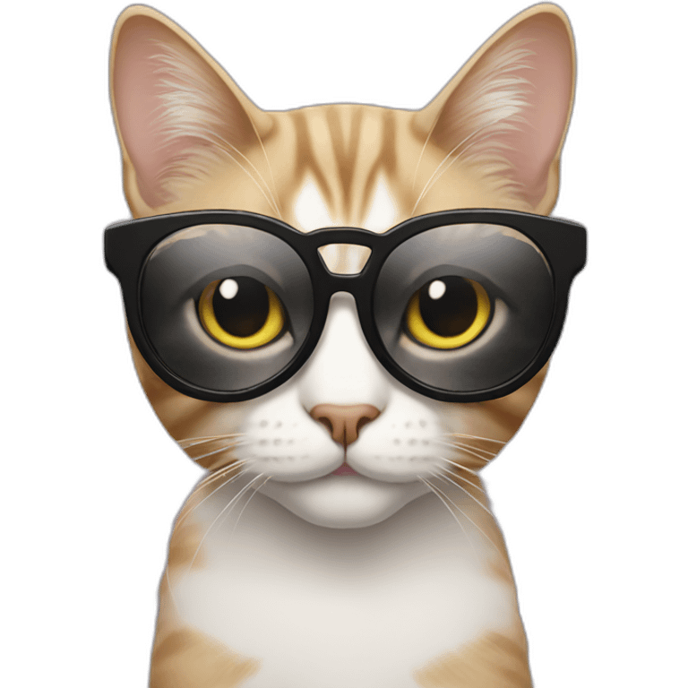 Cat in fashionable glasses emoji