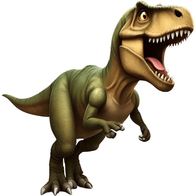 Scary T. rex running with scars emoji