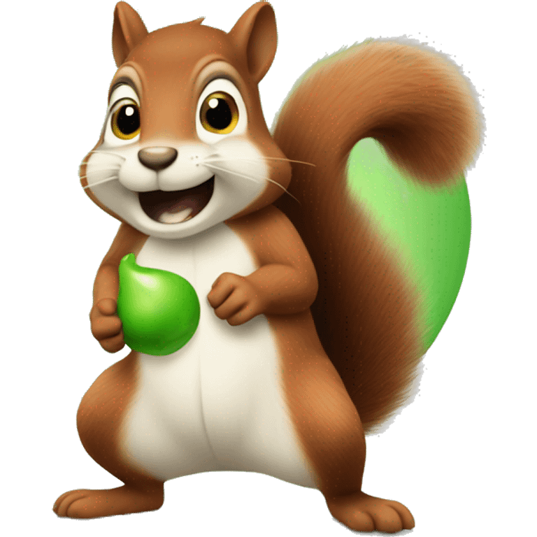 squirrel farting a green fart emoji