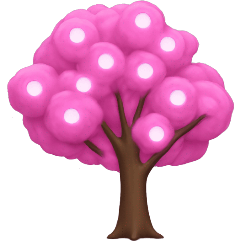 Pink tree with lights emoji