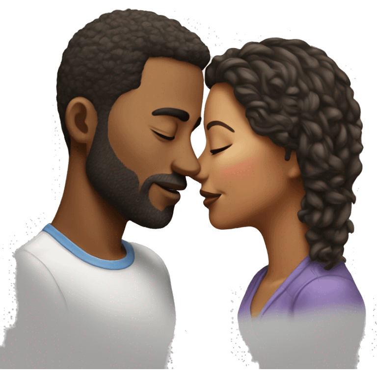 realistic portrait of a couple kissing emoji