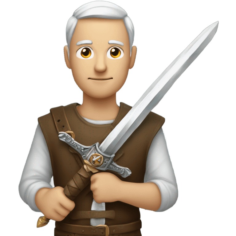 Man holding a ￼ sword ￼ emoji