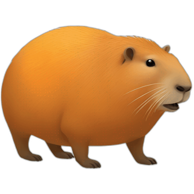 Capybara with orange over head emoji