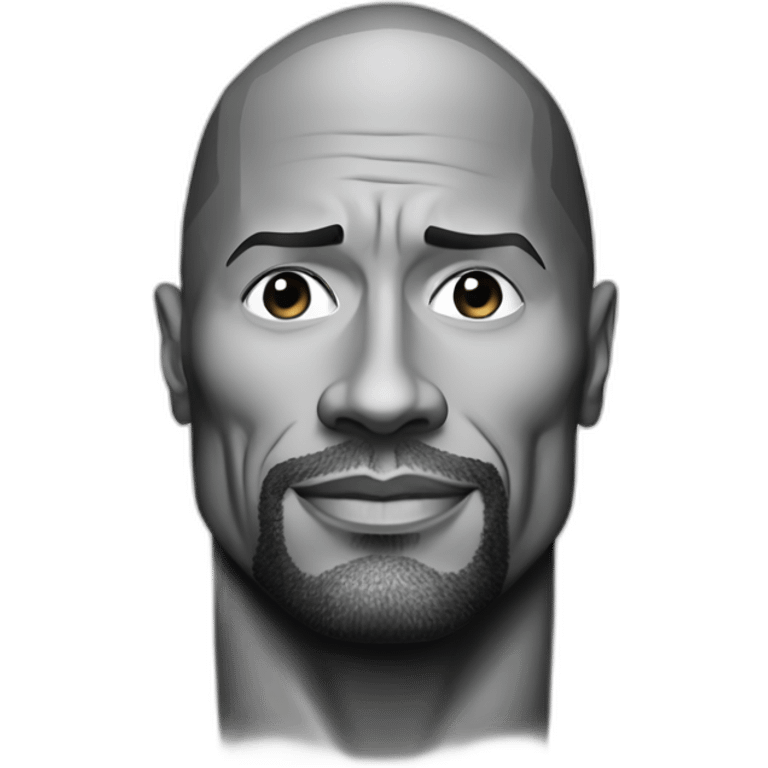 Dwayne Johnson noir et blanc emoji