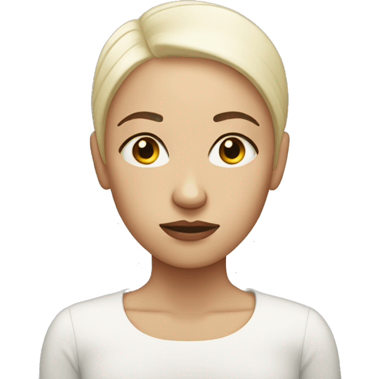 very very sad bald woman with light skin emoji