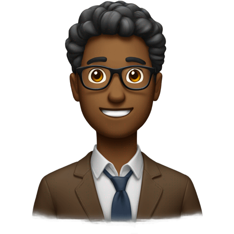 Brown Nerdy fit man emoji