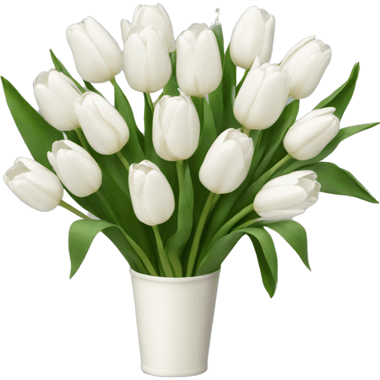 A bouquet of white tulips emoji