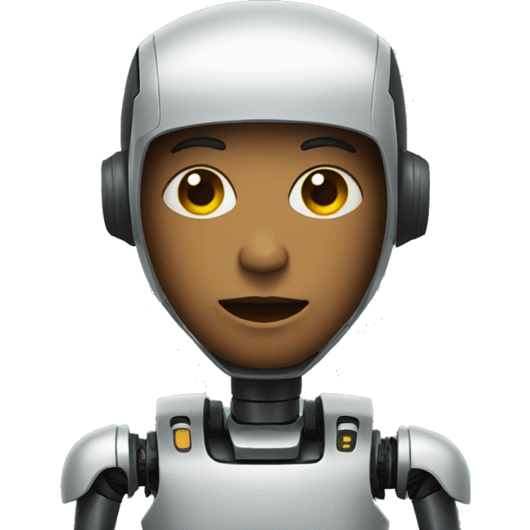 person with a robot screen face like tv emoji