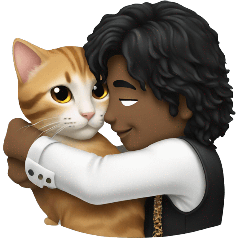 Michael jackson hugging a cat emoji