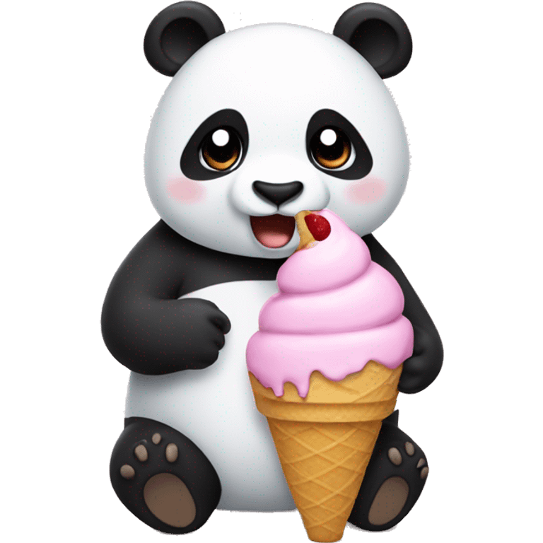 Panda eating ice cream emoji