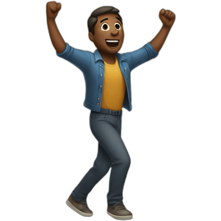 a man dancing and singing emoji