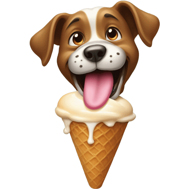 A dog eating ice cream  emoji