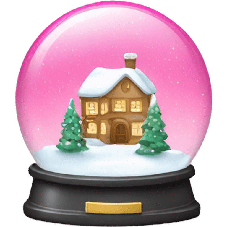 Pink snow globe emoji