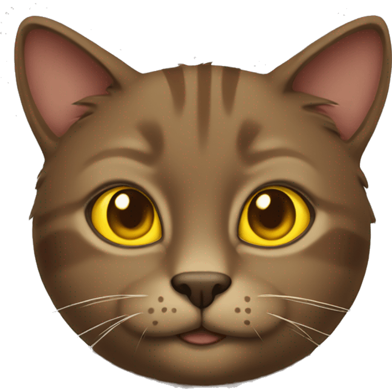 brown cat with yellow eyes  emoji