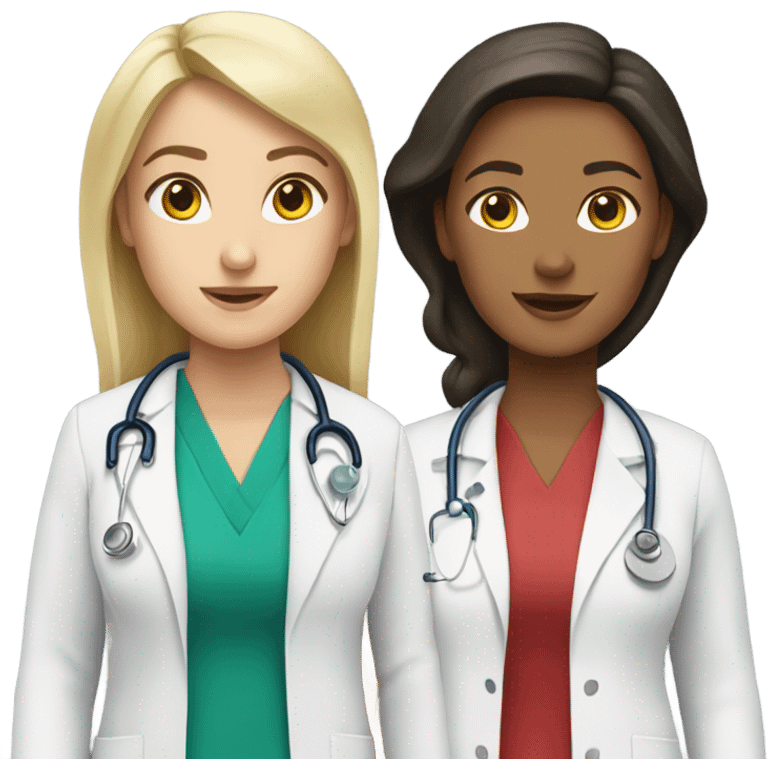 Two white girl doctors emoji