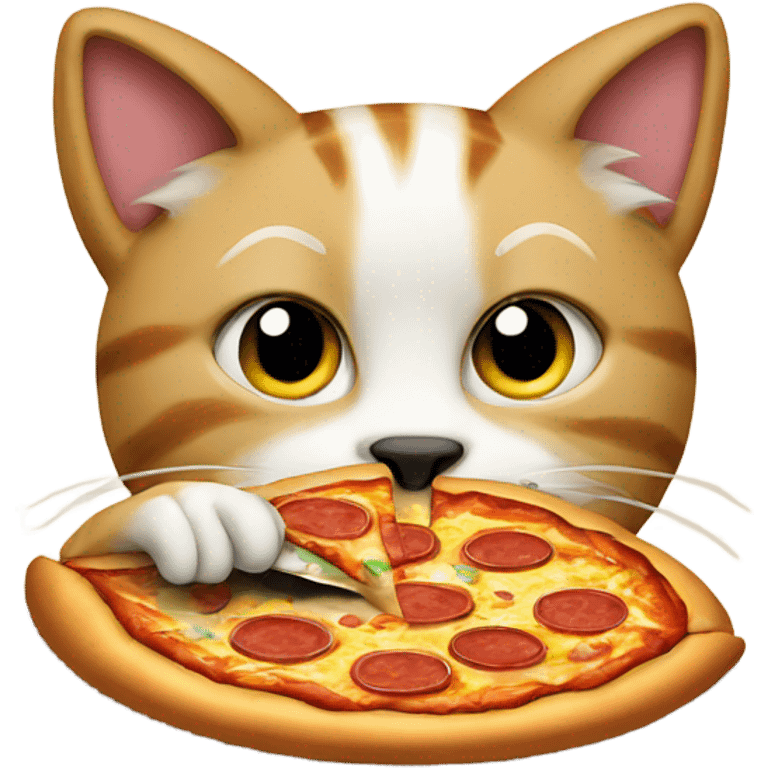 cat eats pizza emoji