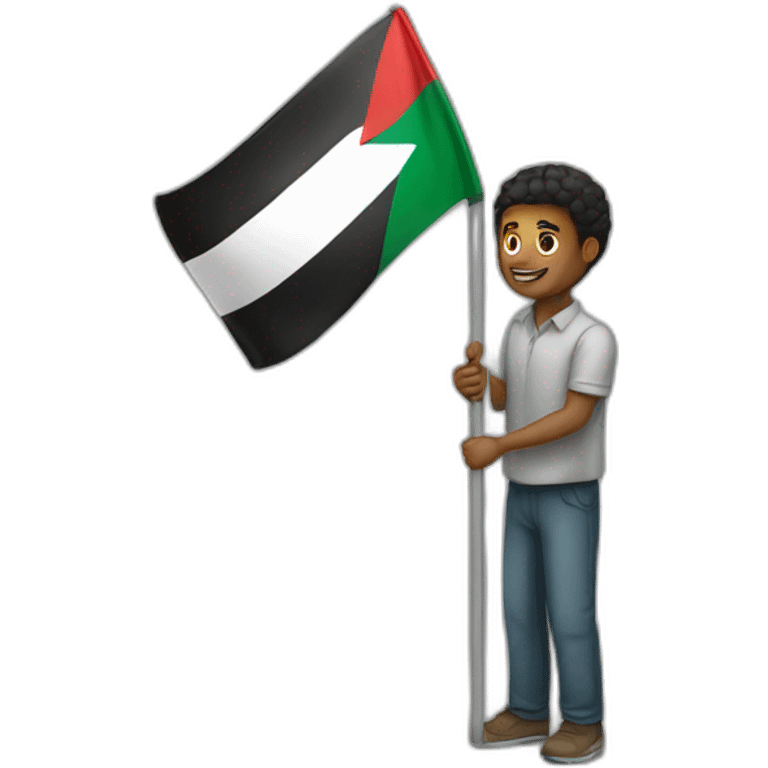 A man raised the flag of Palestine  emoji