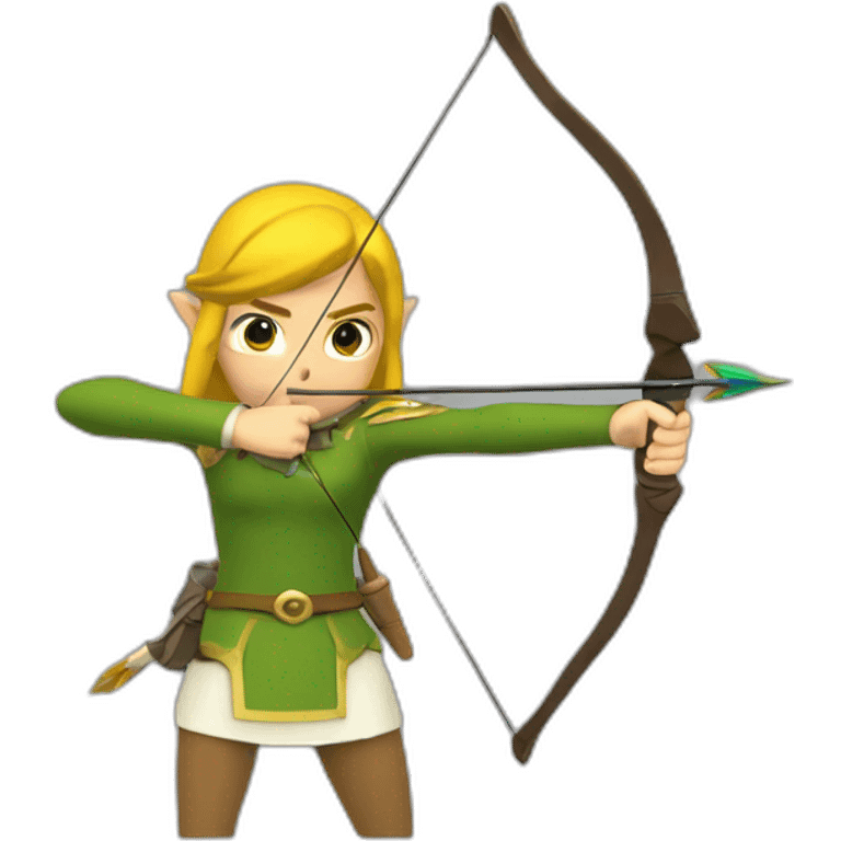 Zelda le chevalier shooting an arrow with is bow emoji