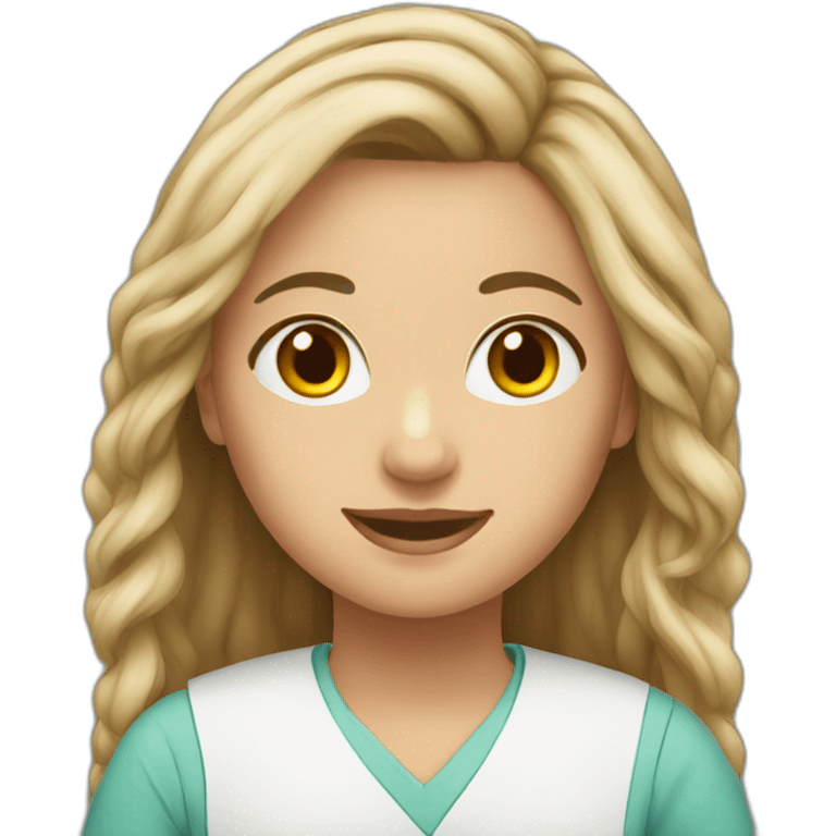 Surgical technical assistance female long hair emoji