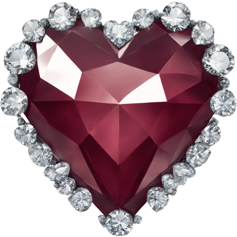 Burgundy heart-shaped diamond emoji