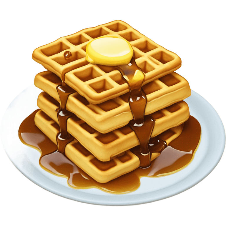 Waffles with syrup and butter  emoji