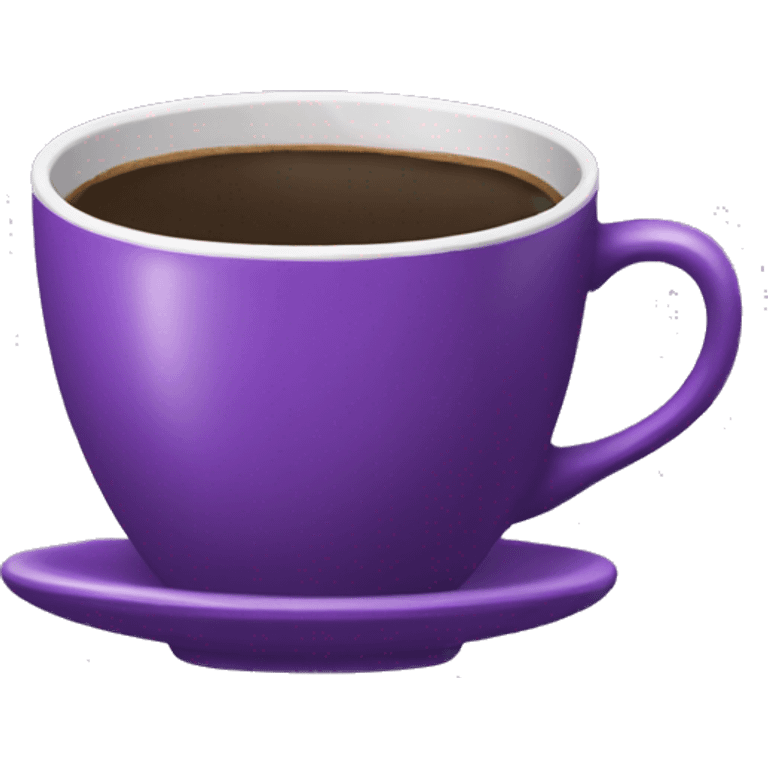 A purple coffee cup with coffee emoji