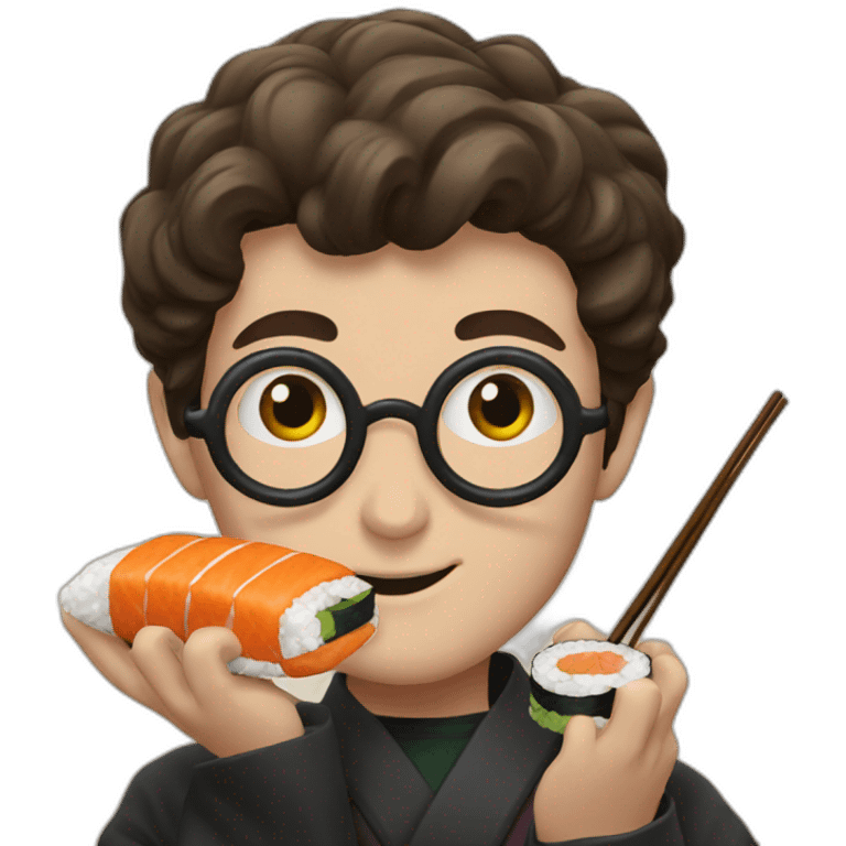 Harry potter eating sushi emoji