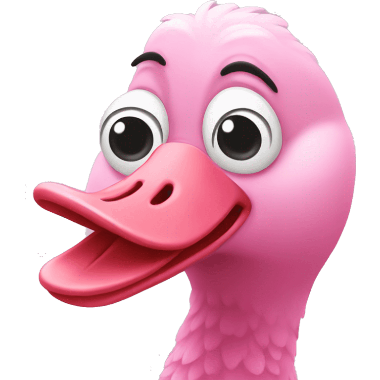 Pink silly goose emoji