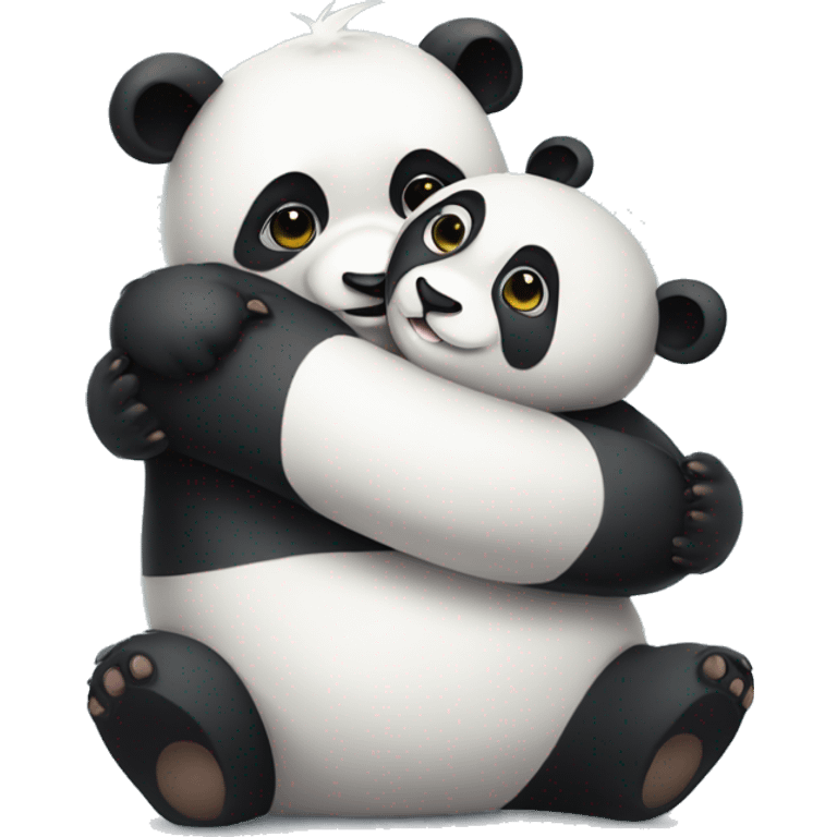 panda hugging n love emoji