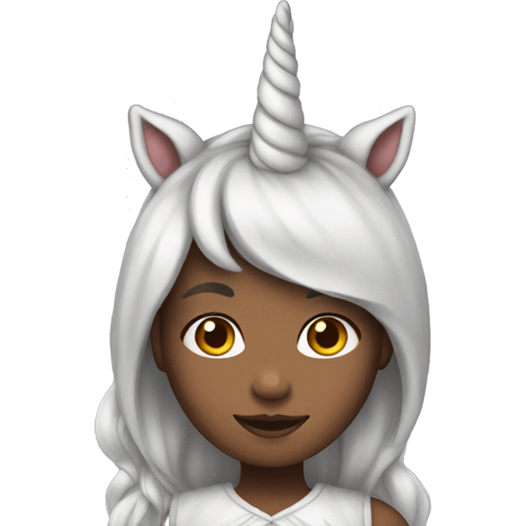 Girl in a unicorn costume emoji