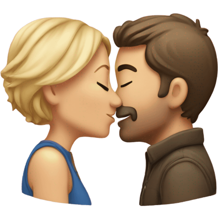 two caucasians kissing  emoji