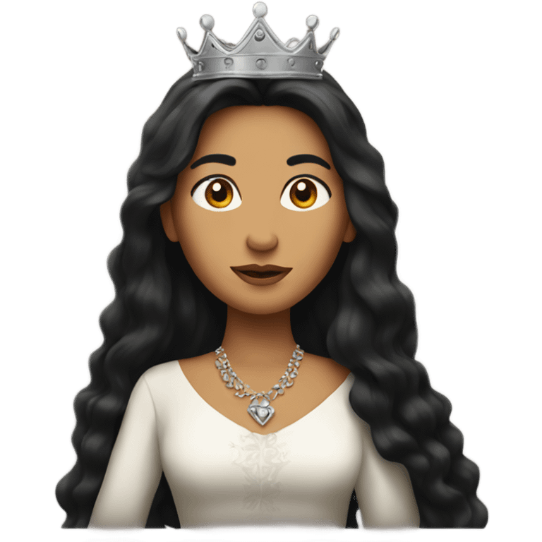 Queen with long dark hair emoji