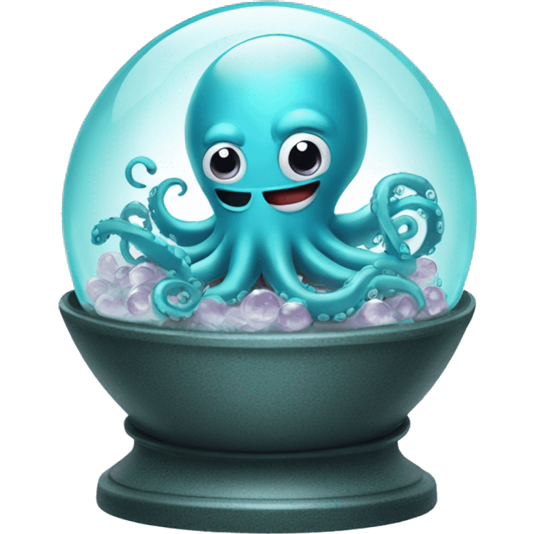 Happy octopus surgeon on top of a crystal ball emoji