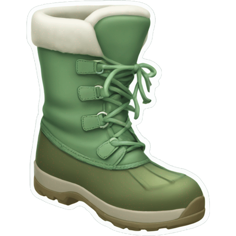 Sage green winter boots emoji