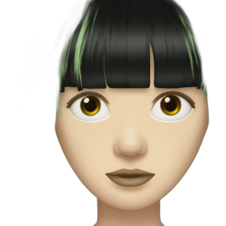 Billie eilish black hair fringe emoji