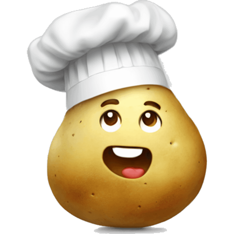 Potato with face and big chef hat emoji