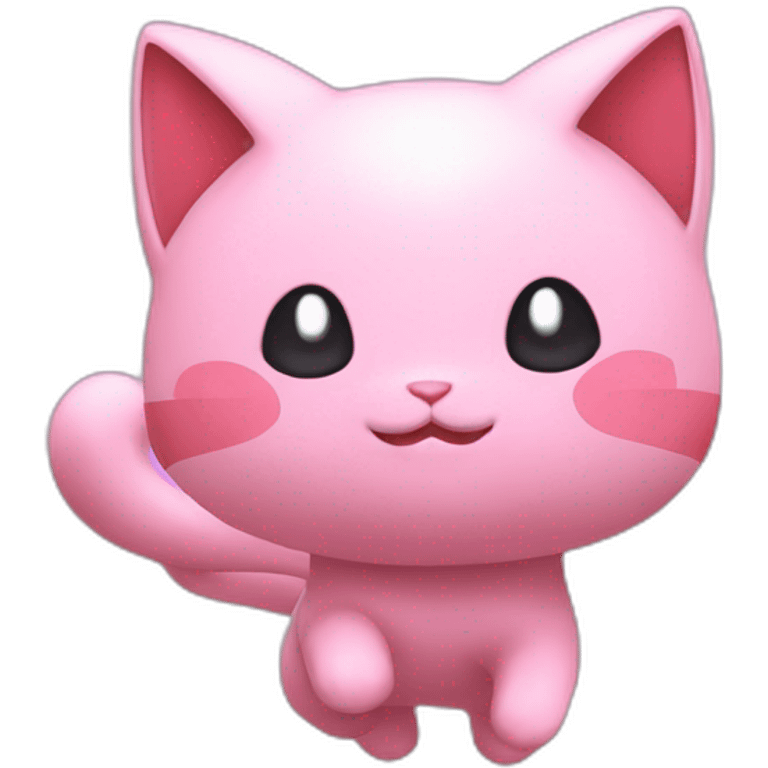 pink mew pokemon levitating emoji